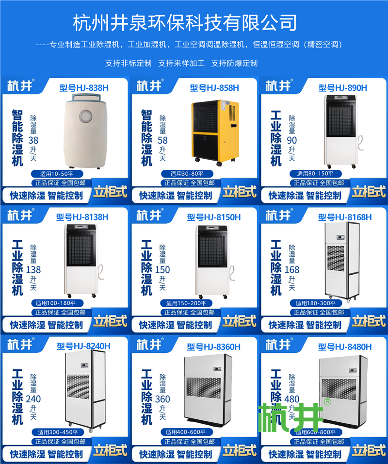 铁岭雨季好的防潮设备购买杭州井泉环保科技有限公司生产的杭井牌:CFZ-3.75/S 220V/50Hz 除湿量3.75kg/h干燥吸湿机来吸湿